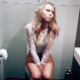 A pretty Italian girl sits on a toilet, farts, pushes and then takes a shit with a deep, subtle plop followed by louder, smaller, solid plops. She reacts to the smell, pisses, then wipes. Presented in 720P HD. 148MB, MP4 file. Over 7 minutes.